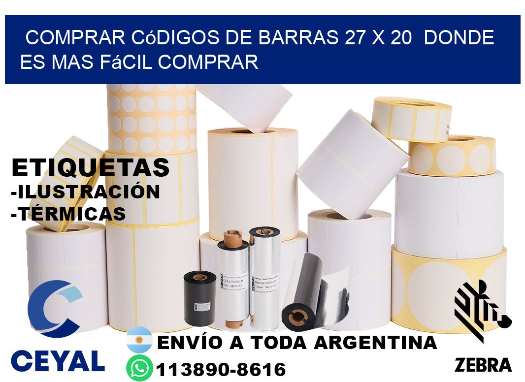 Comprar códigos de barras 27 x 20  Donde es mas fácil comprar