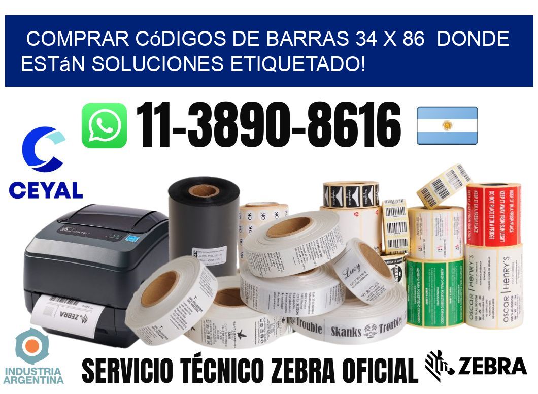 Comprar códigos de barras 34 x 86  donde están soluciones etiquetado!