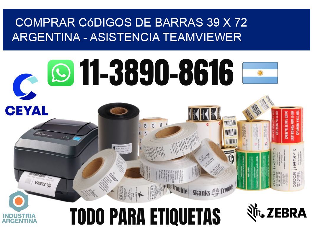Comprar códigos de barras 39 x 72 argentina - asistencia teamviewer