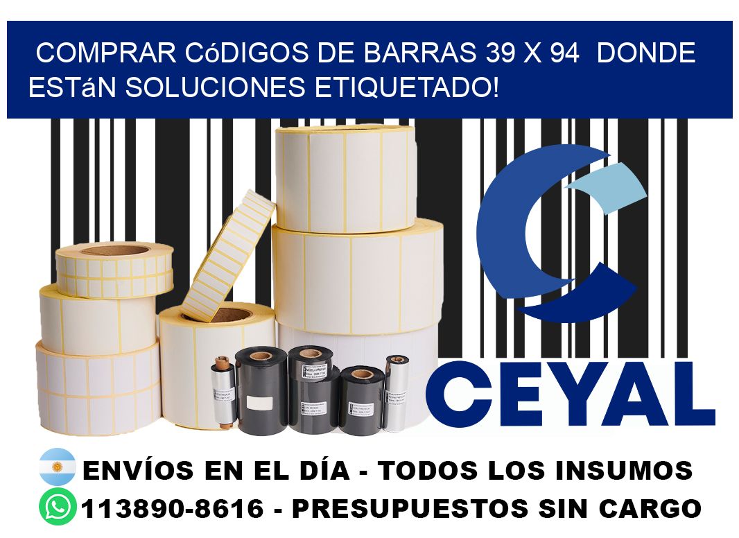 Comprar códigos de barras 39 x 94  donde están soluciones etiquetado!