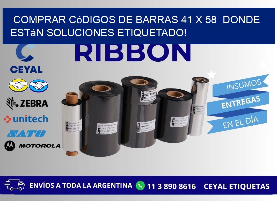 Comprar códigos de barras 41 x 58  donde están soluciones etiquetado!