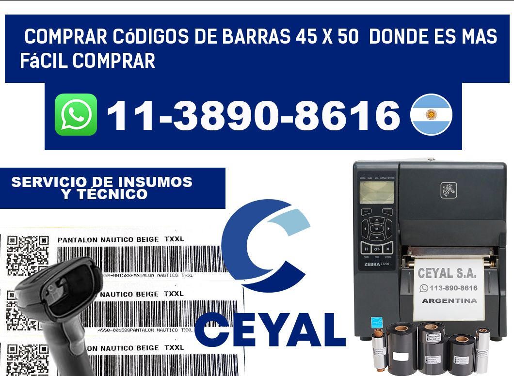 Comprar códigos de barras 45 x 50 Donde es mas fácil comprar