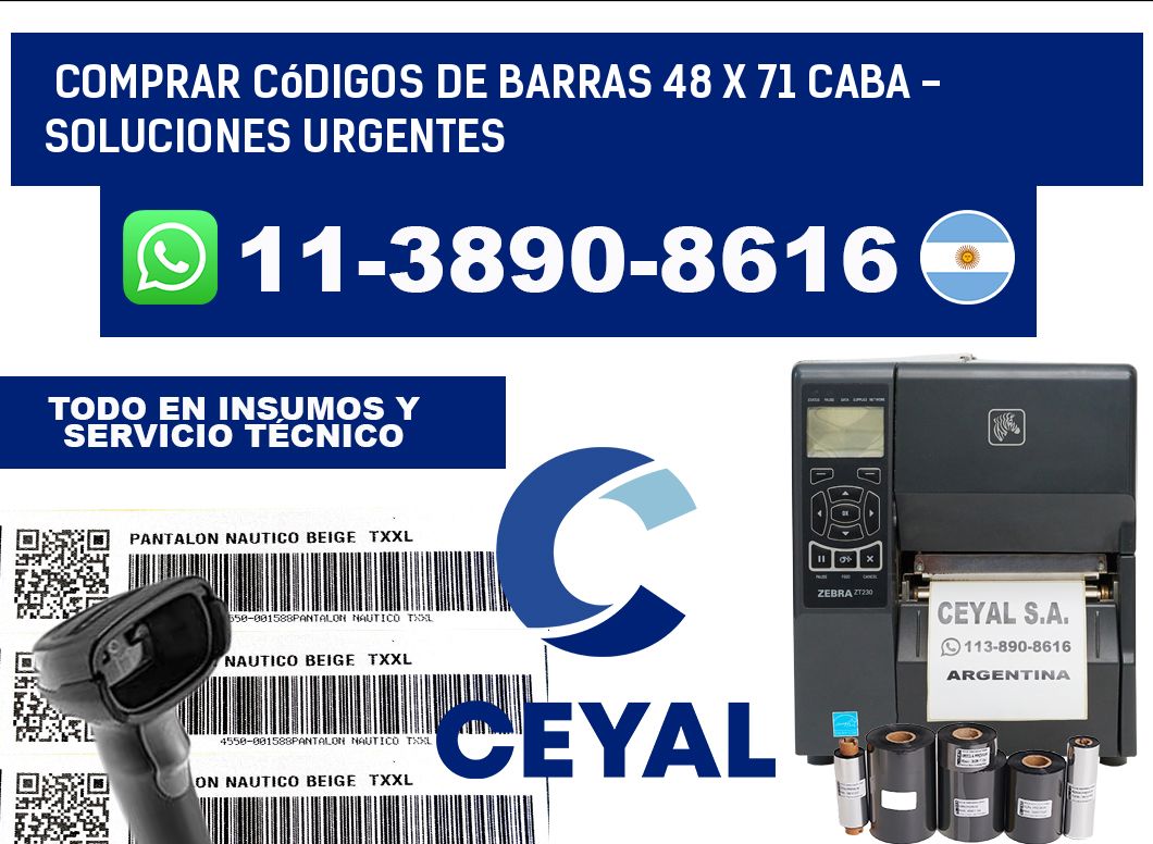 Comprar códigos de barras 48 x 71 CABA - soluciones urgentes