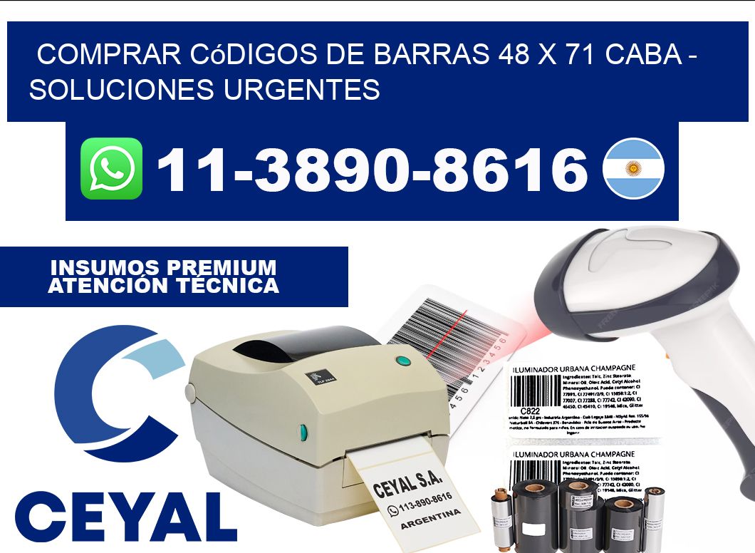 Comprar códigos de barras 48 x 71 CABA - soluciones urgentes