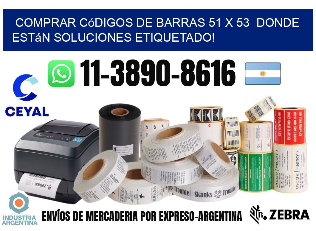 Comprar códigos de barras 51 x 53  donde están soluciones etiquetado!