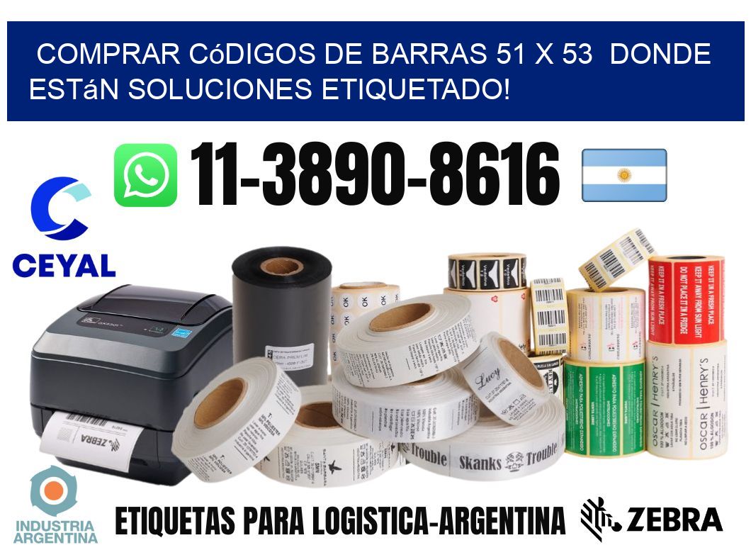 Comprar códigos de barras 51 x 53  donde están soluciones etiquetado!