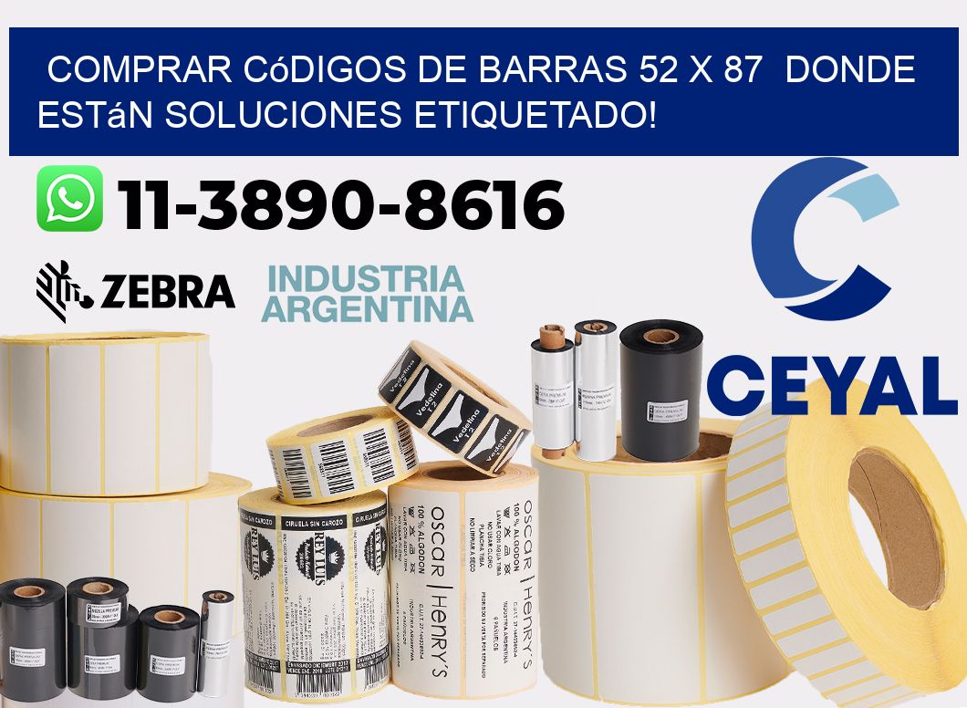 Comprar códigos de barras 52 x 87  donde están soluciones etiquetado!
