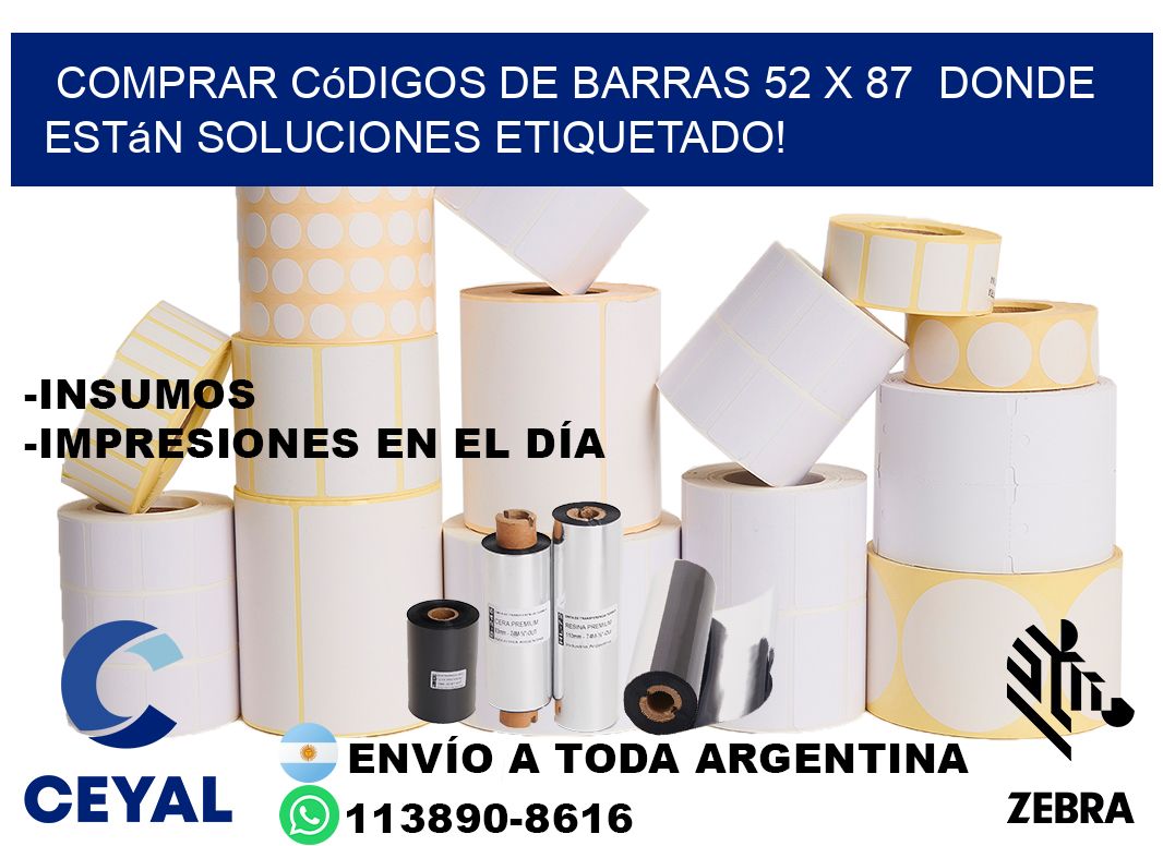 Comprar códigos de barras 52 x 87  donde están soluciones etiquetado!