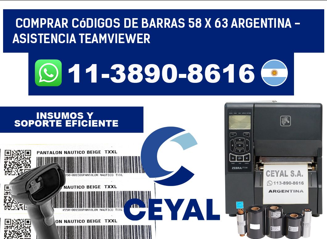 Comprar códigos de barras 58 x 63 argentina - asistencia teamviewer