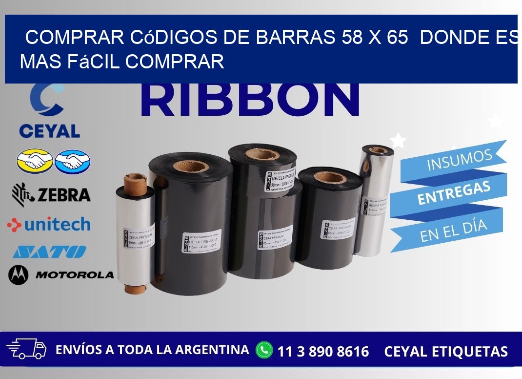Comprar códigos de barras 58 x 65  Donde es mas fácil comprar