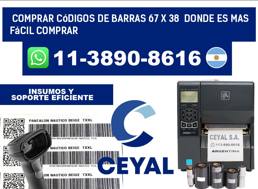 Comprar códigos de barras 67 x 38  Donde es mas fácil comprar