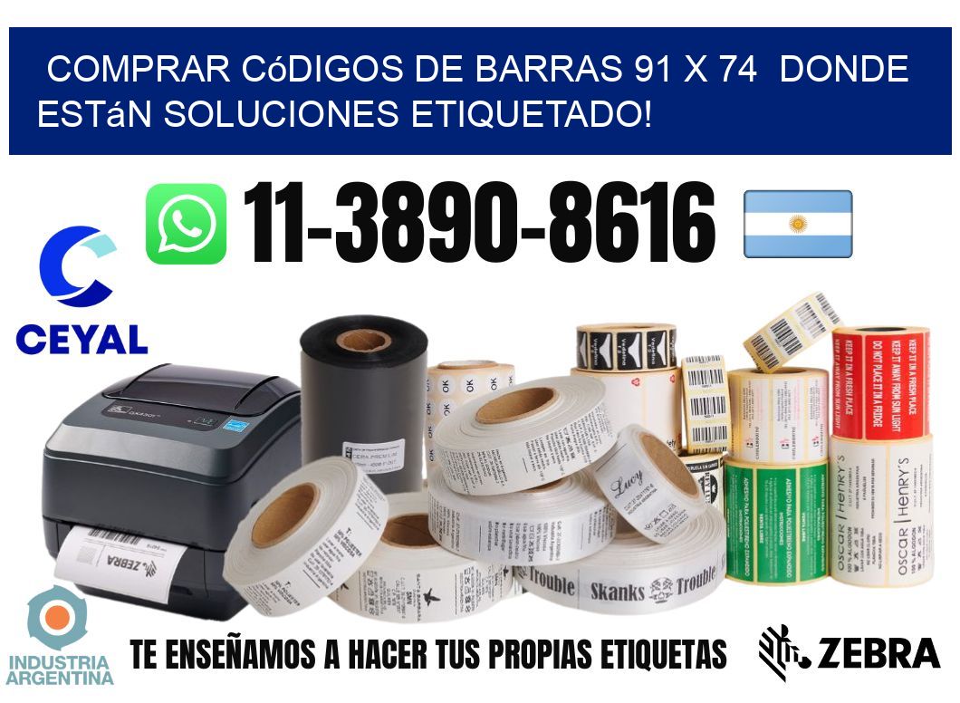 Comprar códigos de barras 91 x 74  donde están soluciones etiquetado!