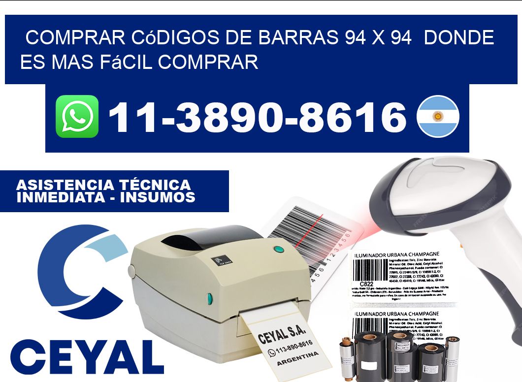 Comprar códigos de barras 94 x 94  Donde es mas fácil comprar