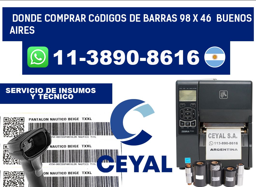 Donde Comprar códigos de barras 98 x 46  Buenos Aires