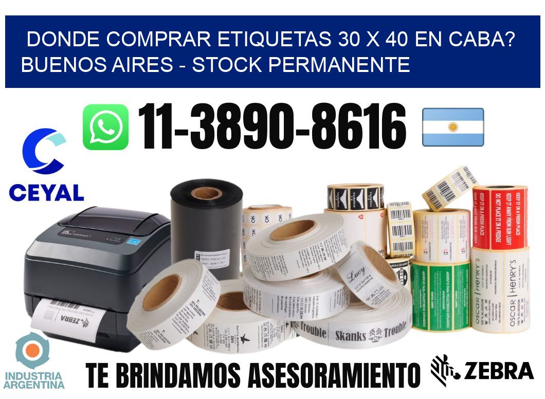 Donde Comprar etiquetas 30 x 40 en CABA? Buenos Aires - Stock permanente