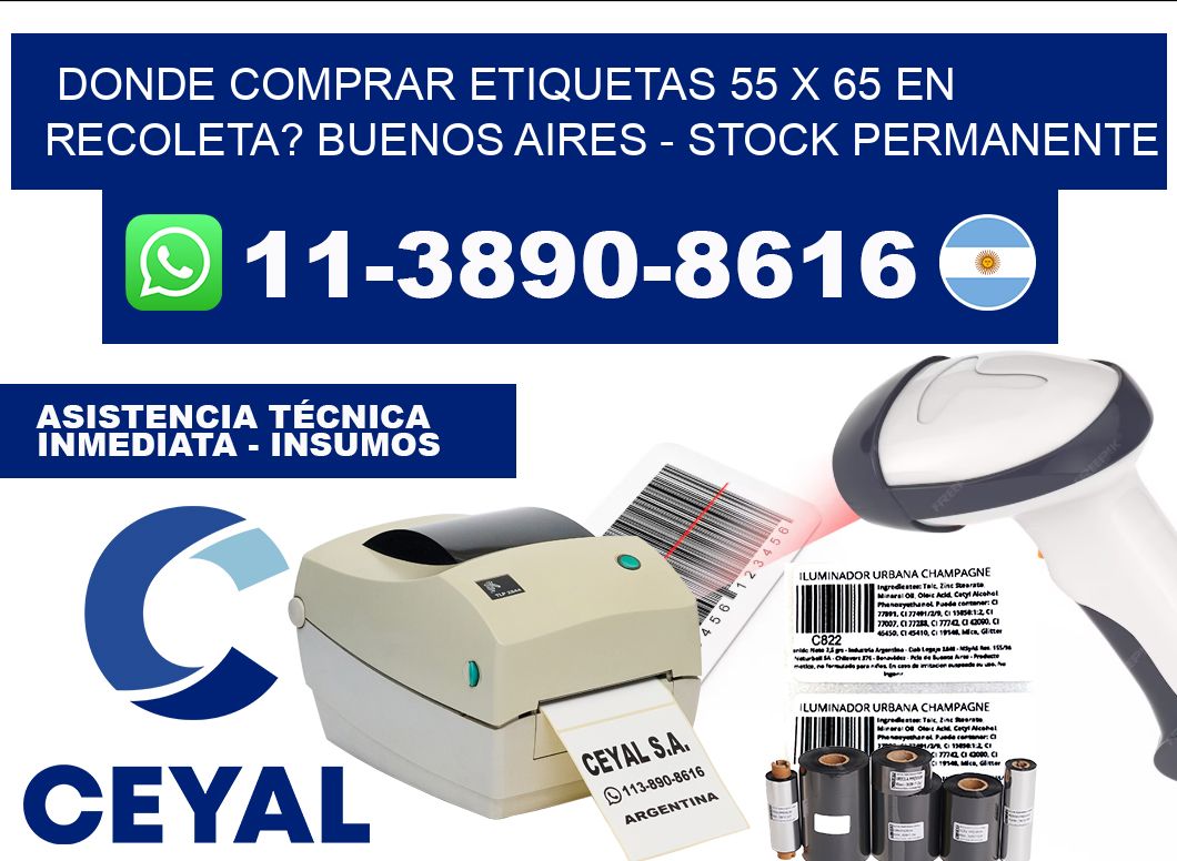 Donde Comprar etiquetas 55 x 65 en RECOLETA? Buenos Aires - Stock permanente