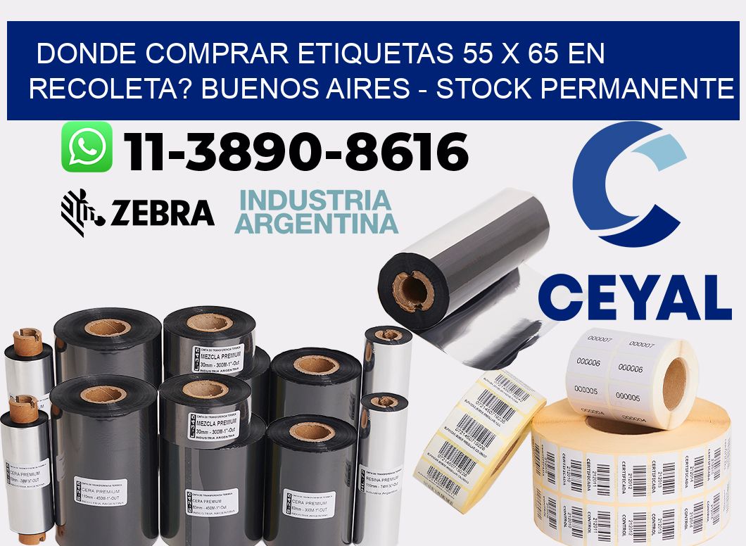 Donde Comprar etiquetas 55 x 65 en RECOLETA? Buenos Aires - Stock permanente