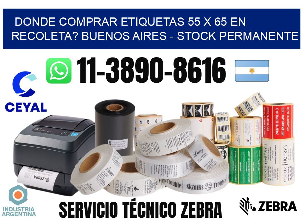 Donde Comprar etiquetas 55 x 65 en RECOLETA? Buenos Aires - Stock permanente
