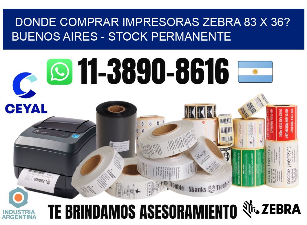Donde Comprar impresoras zebra 83 x 36? Buenos Aires - Stock permanente