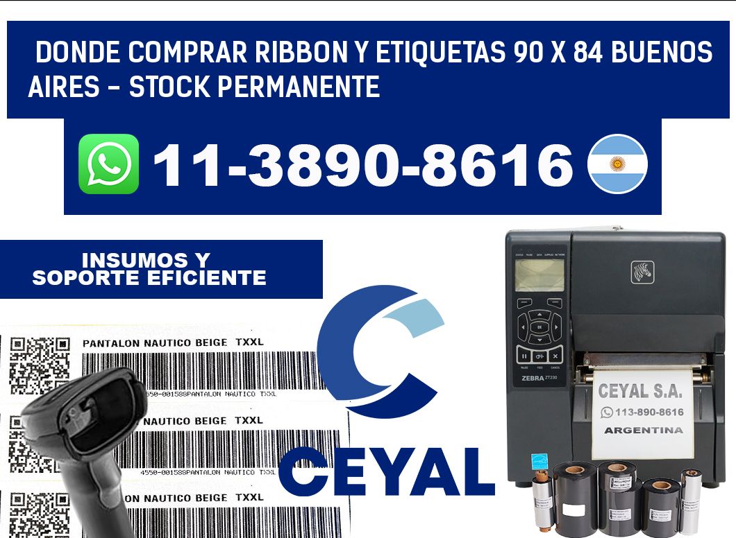 Donde Comprar ribbon y etiquetas 90 x 84 Buenos Aires - Stock permanente