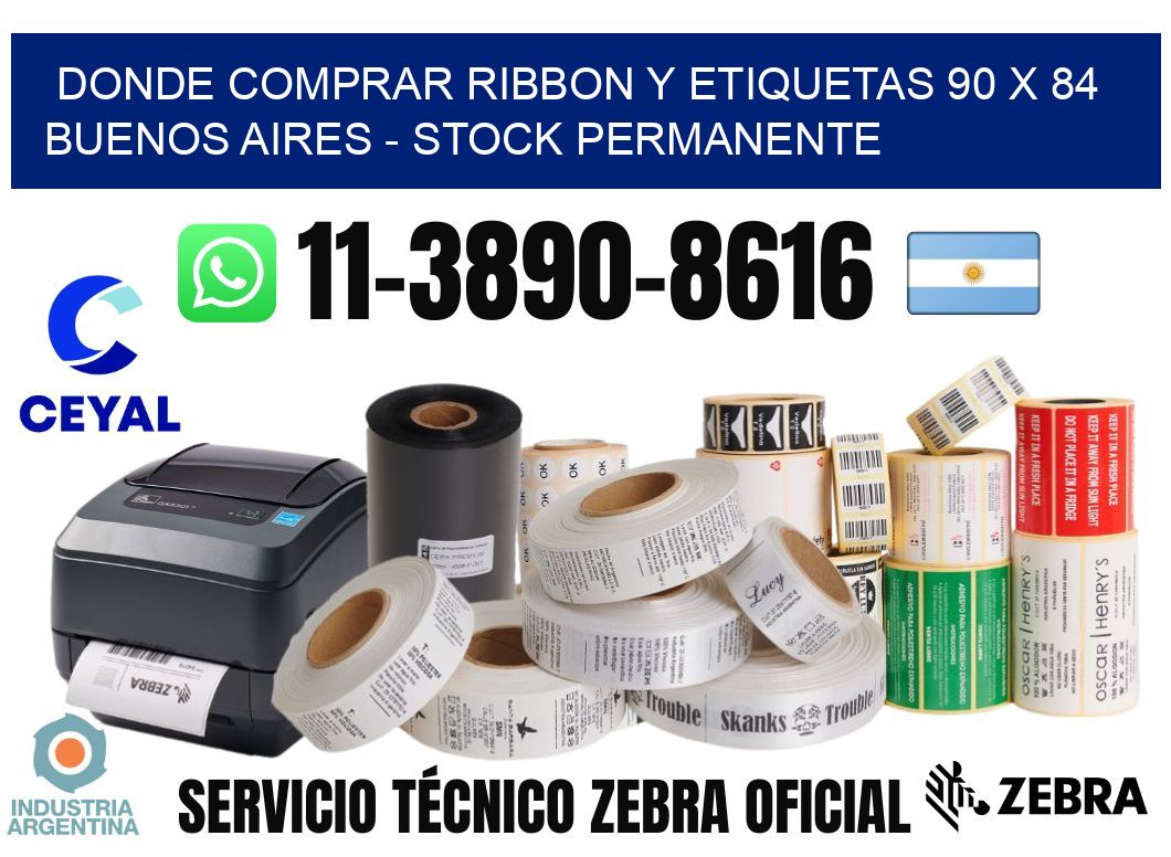 Donde Comprar ribbon y etiquetas 90 x 84 Buenos Aires - Stock permanente