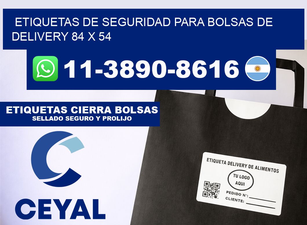 ETIQUETAS DE SEGURIDAD PARA BOLSAS DE DELIVERY 84 x 54