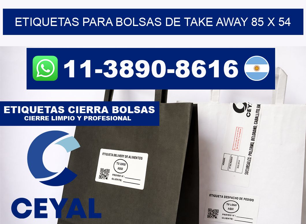 ETIQUETAS PARA BOLSAS DE TAKE AWAY 85 x 54