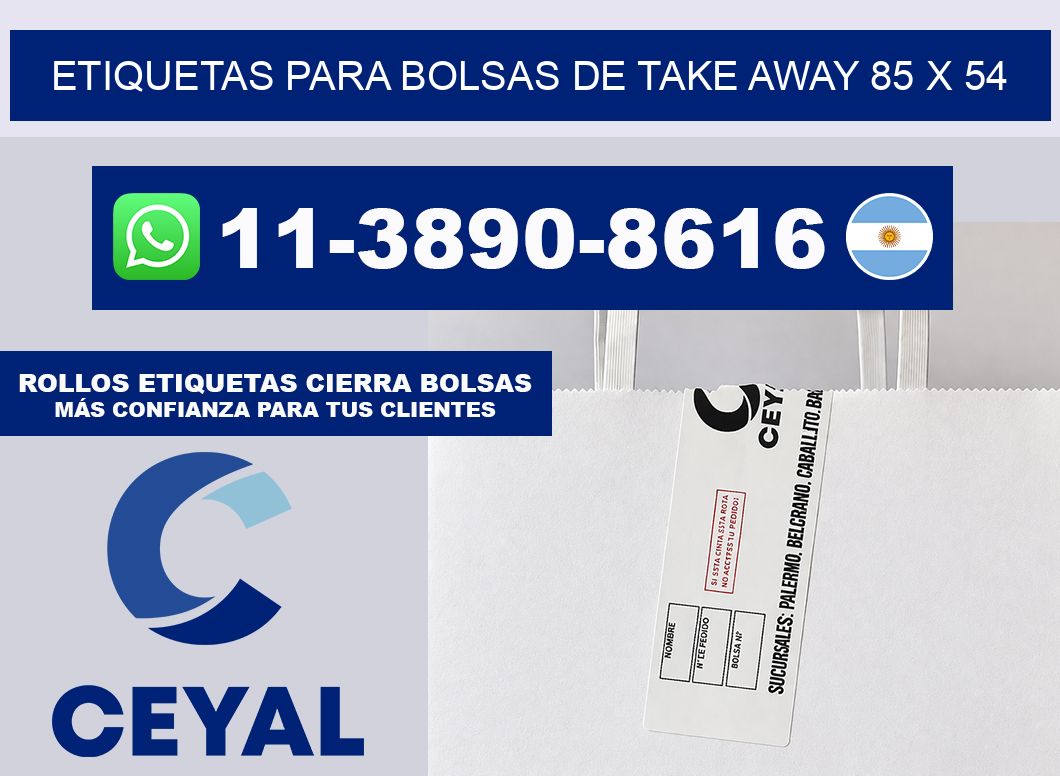 ETIQUETAS PARA BOLSAS DE TAKE AWAY 85 x 54