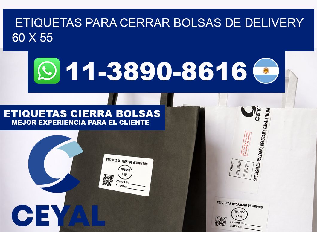 ETIQUETAS PARA CERRAR BOLSAS DE DELIVERY 60 x 55
