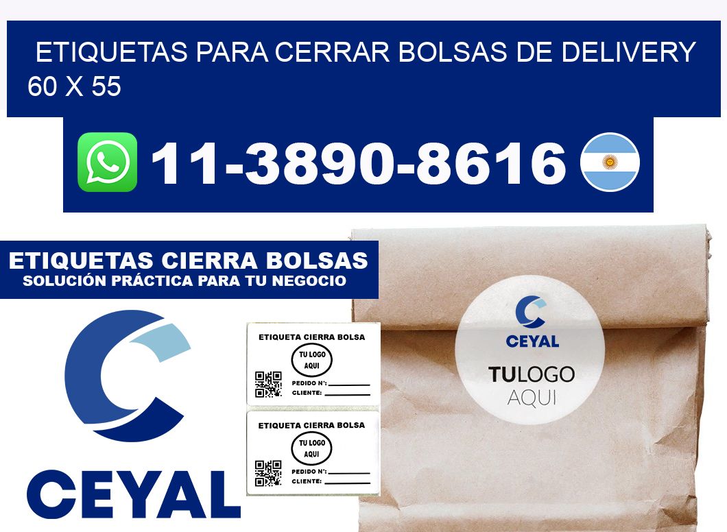 ETIQUETAS PARA CERRAR BOLSAS DE DELIVERY 60 x 55