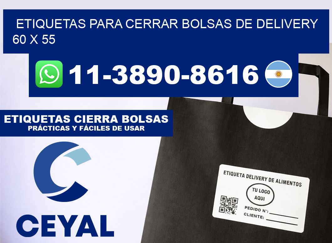 ETIQUETAS PARA CERRAR BOLSAS DE DELIVERY 60 x 55