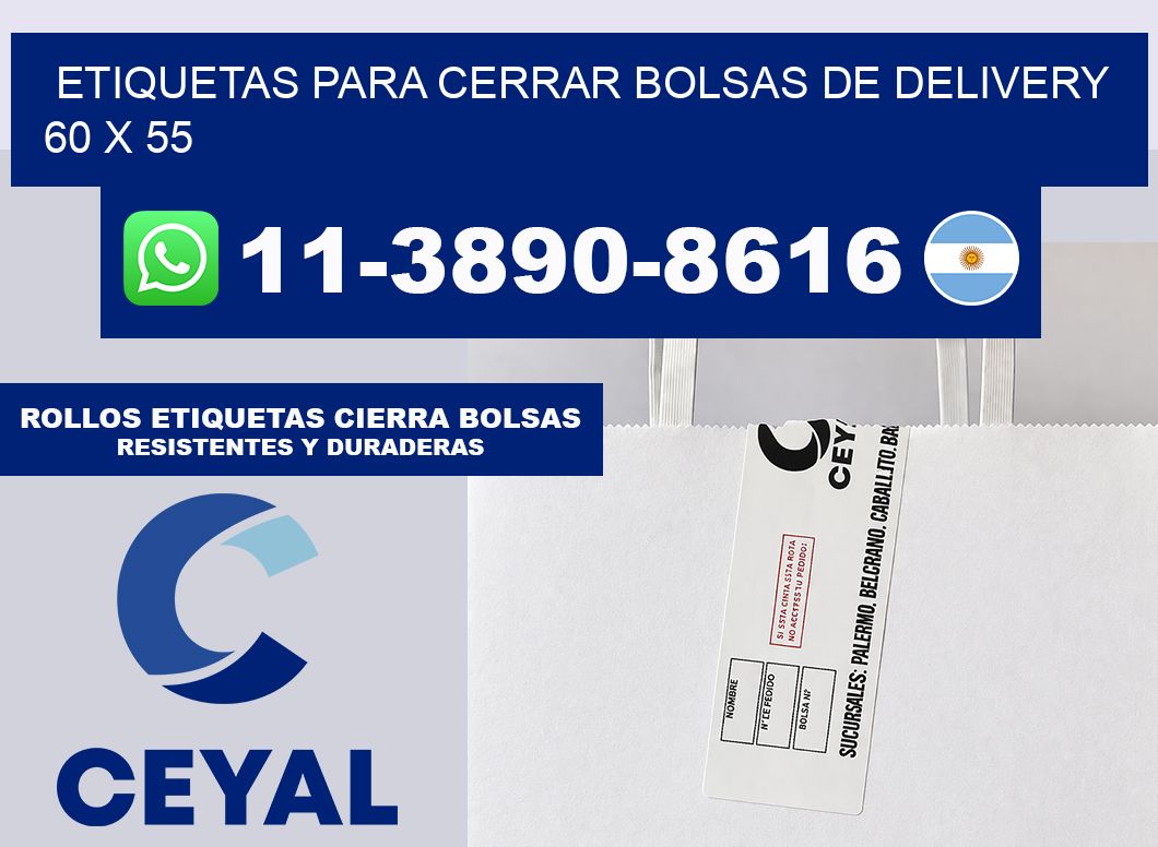 ETIQUETAS PARA CERRAR BOLSAS DE DELIVERY 60 x 55