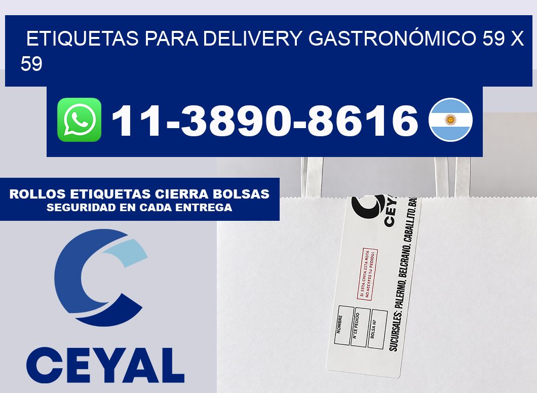 ETIQUETAS PARA DELIVERY GASTRONÓMICO 59 x 59