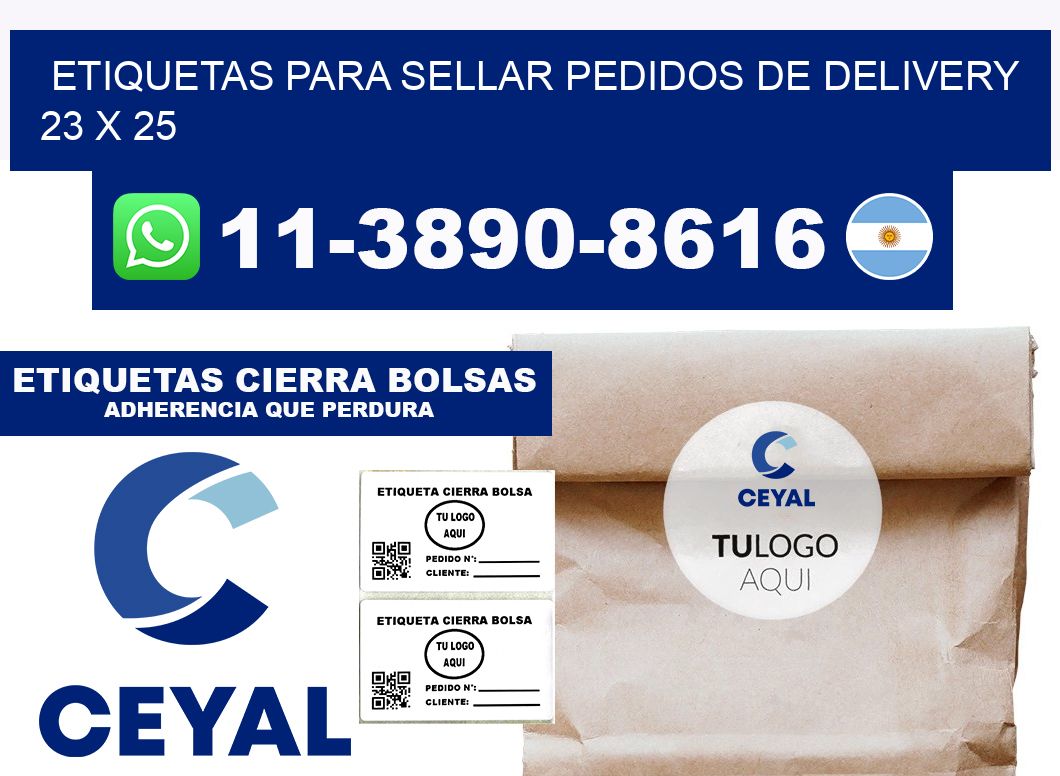 ETIQUETAS PARA SELLAR PEDIDOS DE DELIVERY 23 x 25
