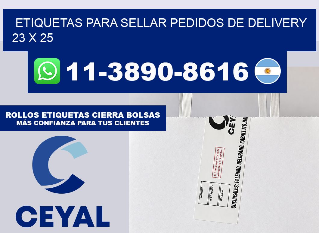 ETIQUETAS PARA SELLAR PEDIDOS DE DELIVERY 23 x 25
