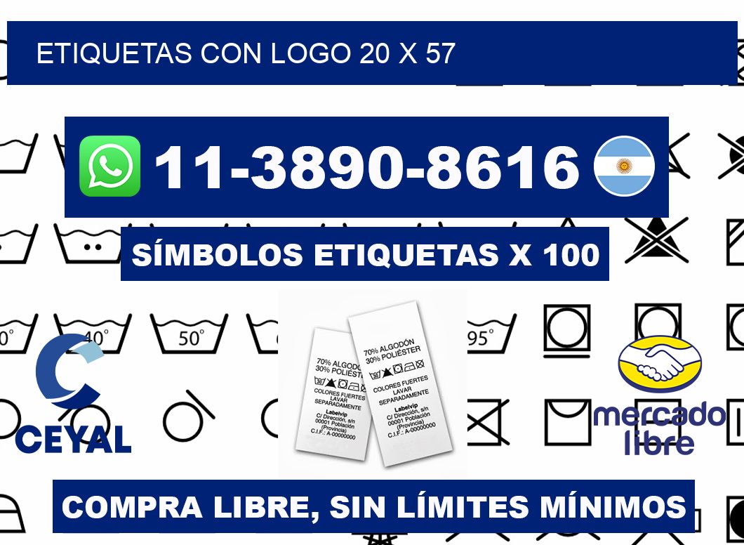 Etiquetas con logo 20 x 57