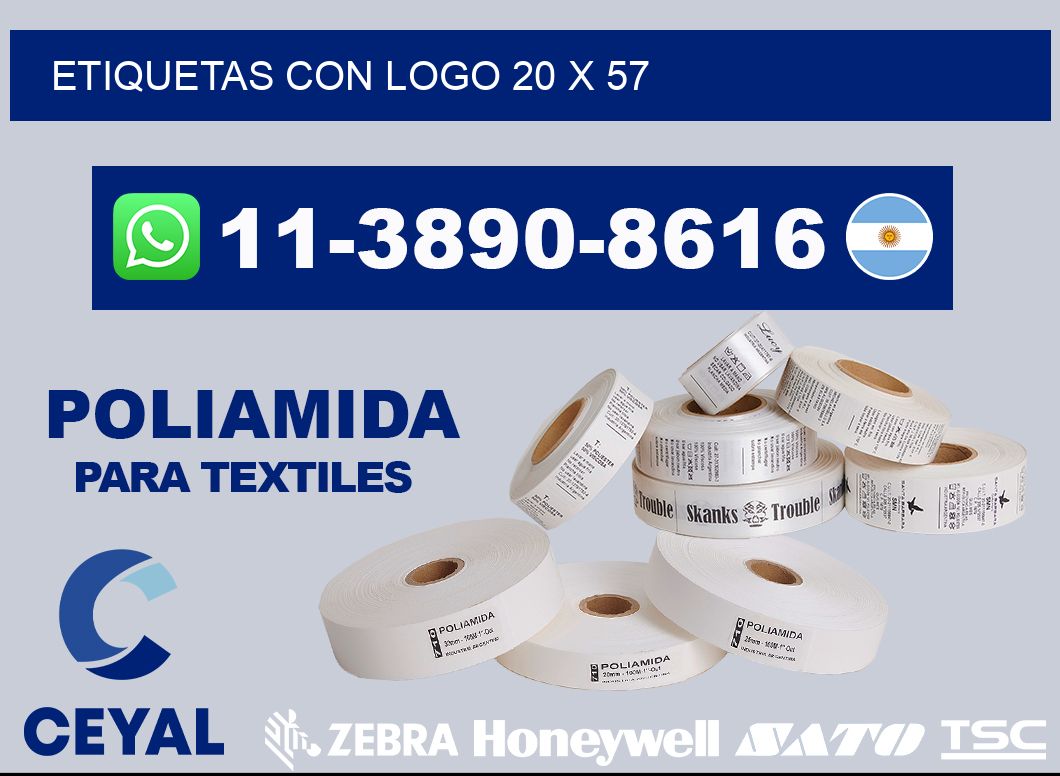 Etiquetas con logo 20 x 57