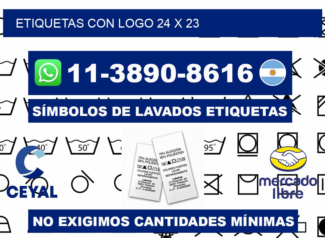 Etiquetas con logo 24 x 23