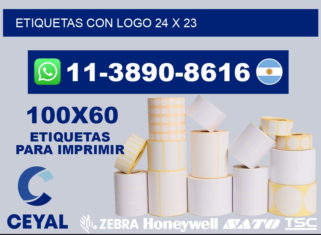 Etiquetas con logo 24 x 23
