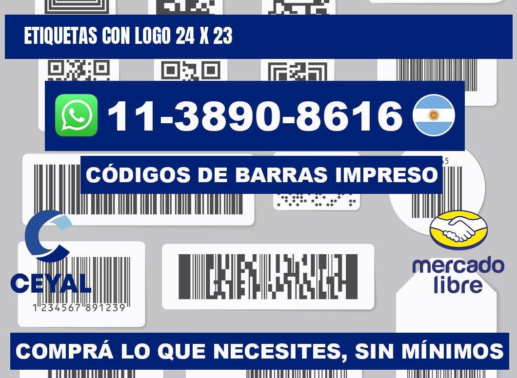 Etiquetas con logo 24 x 23