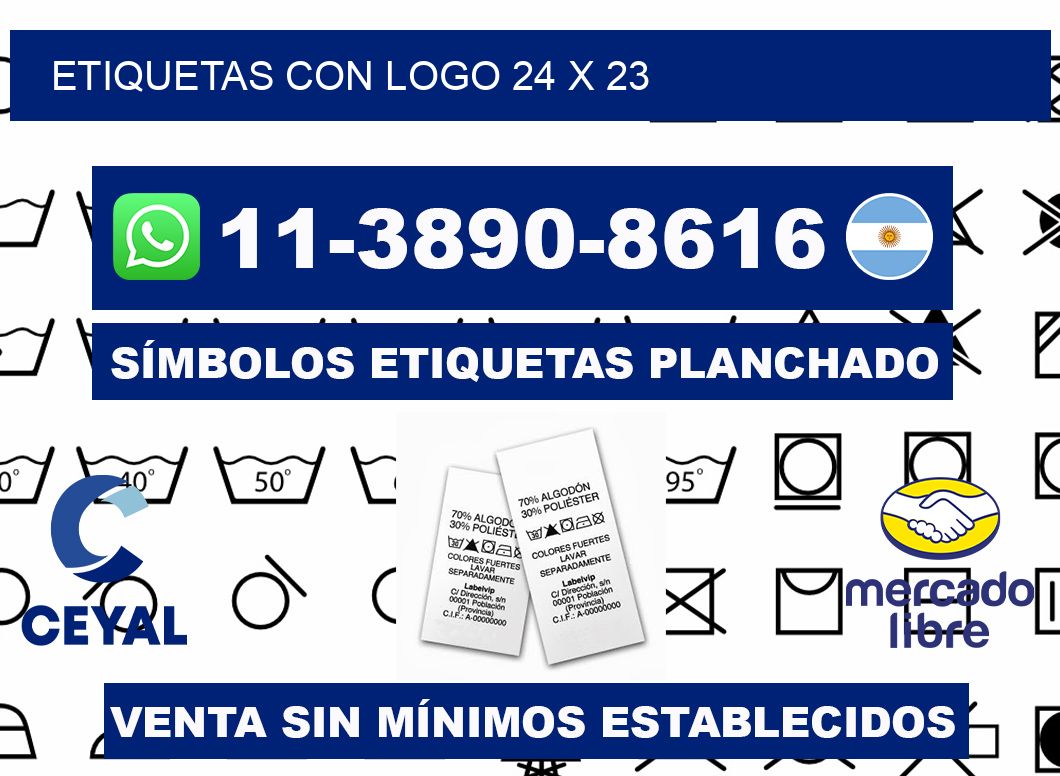 Etiquetas con logo 24 x 23