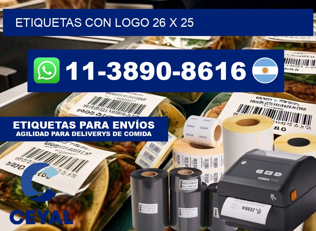 Etiquetas con logo 26 x 25