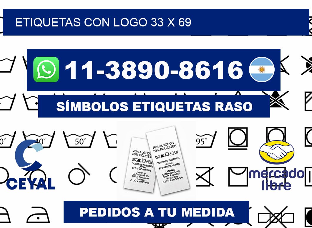 Etiquetas con logo 33 x 69