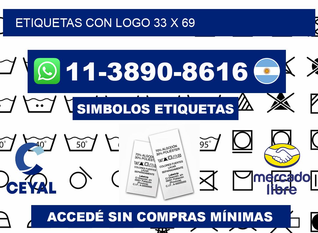 Etiquetas con logo 33 x 69