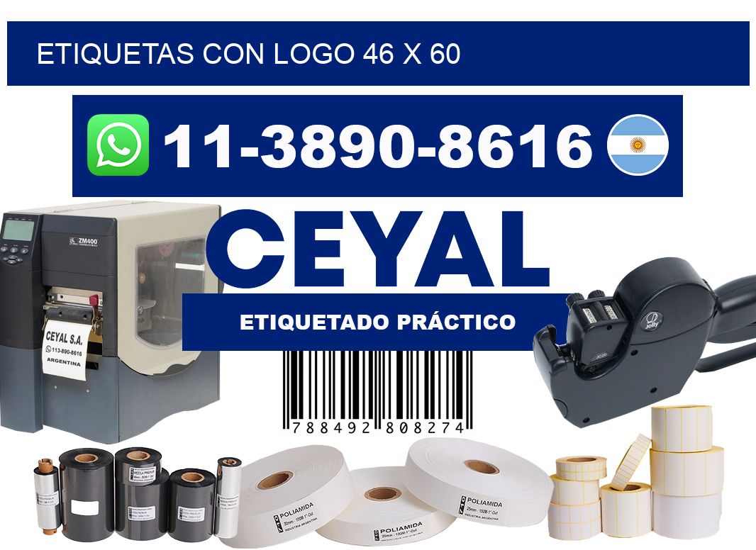 Etiquetas con logo 46 x 60