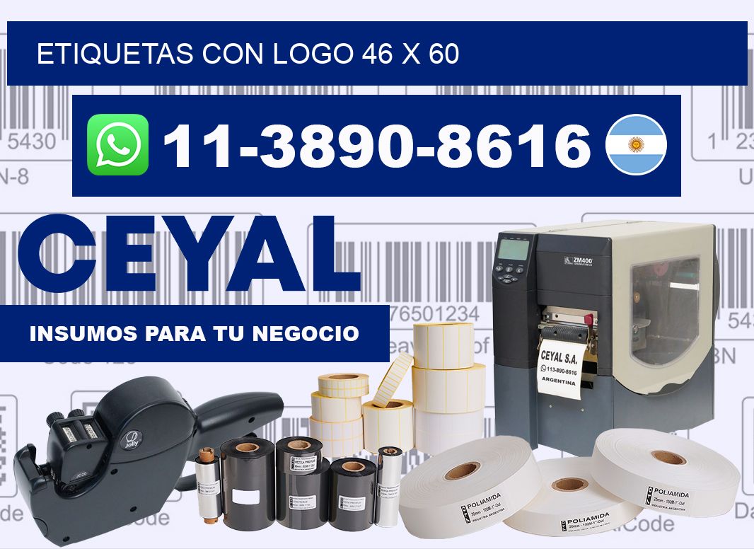 Etiquetas con logo 46 x 60