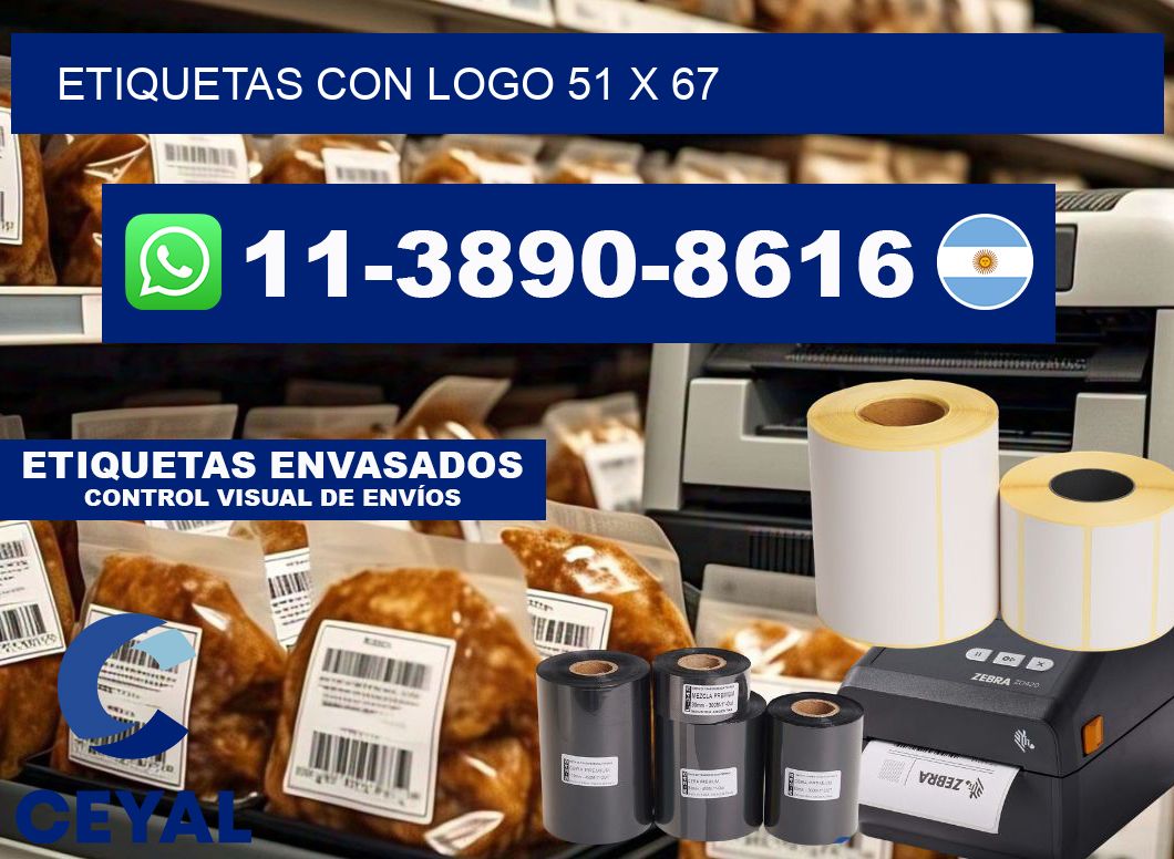 Etiquetas con logo 51 x 67