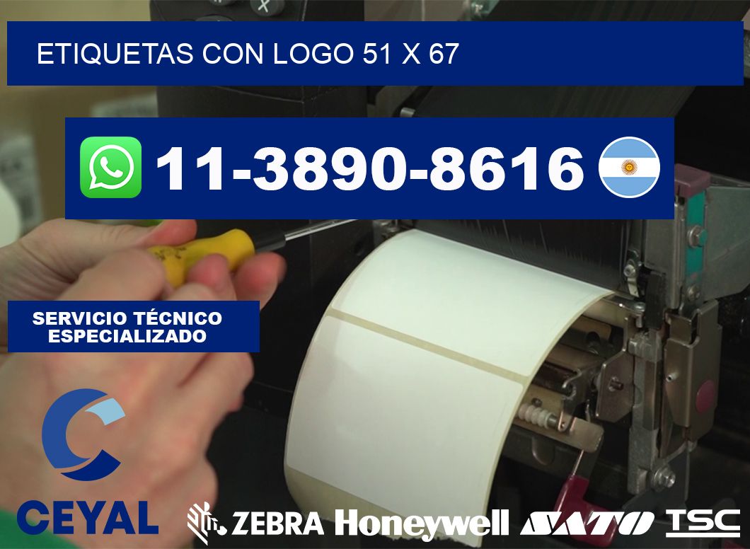 Etiquetas con logo 51 x 67