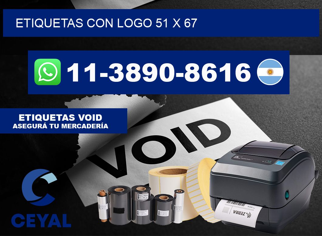 Etiquetas con logo 51 x 67