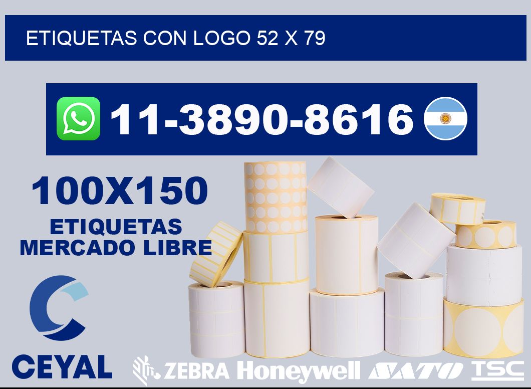 Etiquetas con logo 52 x 79